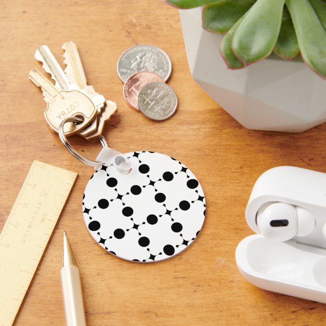Porte-clés Points noirs, Motif à pois, Points, Pointillé (Bureau)