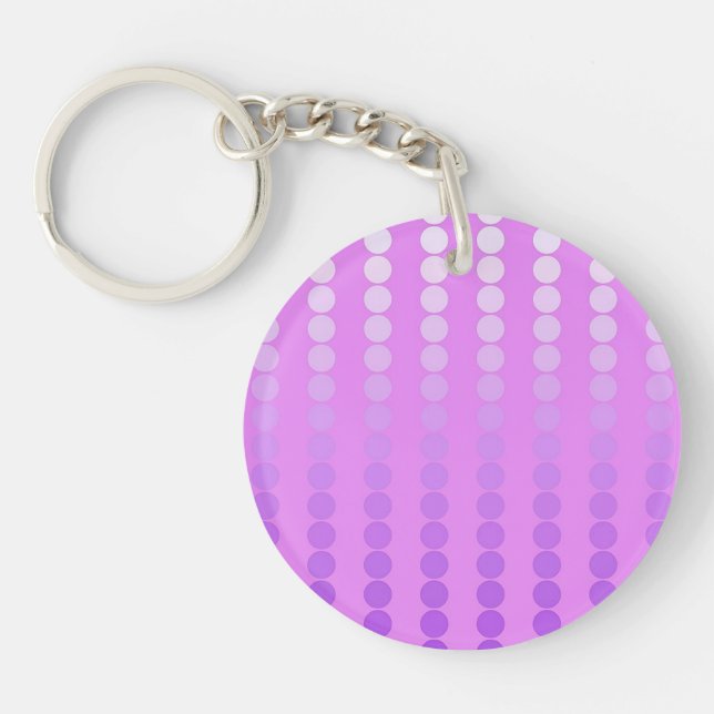 Porte-clés Points satinés - violet et orchidée (Devant)