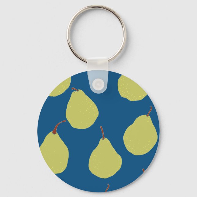 Porte-clés poire bleu marine et vert (Recto)