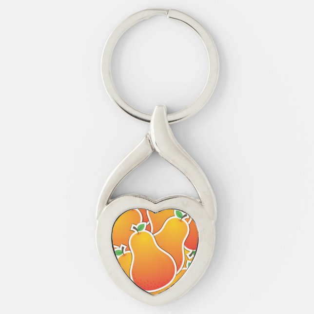 Porte-clés Poire orange funky (Devant)