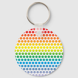 Porte-clés Pois arc-en-ciel blanc