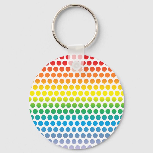 Porte-clés Pois arc-en-ciel blanc (Recto)