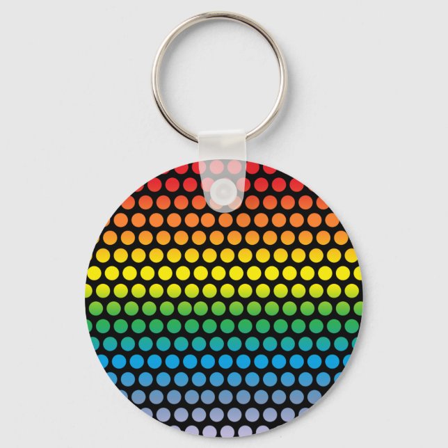 Porte-clés Pois arc-en-ciel noir (Recto)