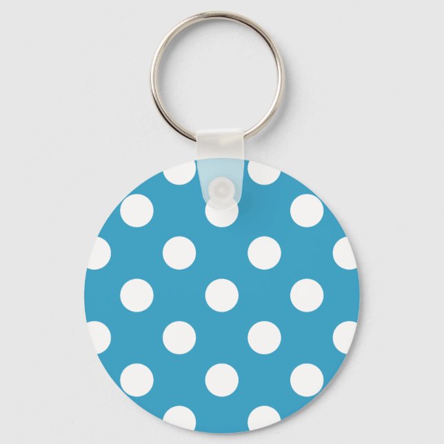 Porte-clés Pois blancs sur Arrière - plan bleu Peacock (Recto)
