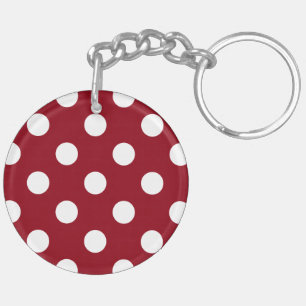 Porte-clés Pois blancs sur le rouge Crimson