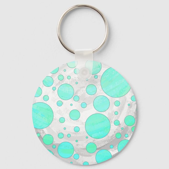 Porte-clés Pois bleu Mint Ice Aqua (Recto)