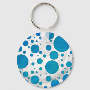 Porte-clés Pois bleu océan