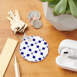 Porte-clés Pois Bleus de la Marine, Motif à points Polka, poi
