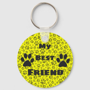 Porte-clés Pois de chien noir et blanc Pointe Polka sur Keych