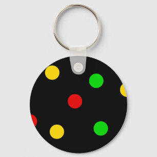Porte-clés Pois de Rasta sur le noir