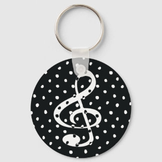 Porte-clés Pois élégants contemporains à clé trible