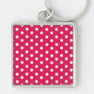 Porte-clés Pois Rose Et Blanc