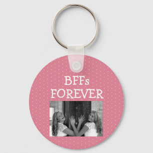 Porte-clés Pois roses Best Friends Besties BFF Photo