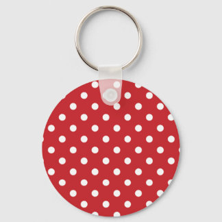 Porte-clés Pois rouges et blancs