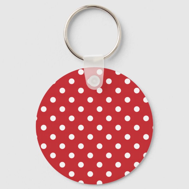 Porte-clés Pois rouges et blancs (Recto)
