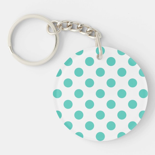 Porte-clés Pois turquoise (Devant)