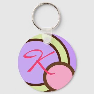 Porte-clés Pois - Violet - porte - clé de monogramme