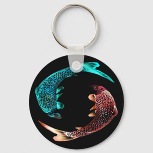 Porte-clés Poisson bleu et or