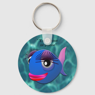 Porte-clés Poisson bleu stylisé
