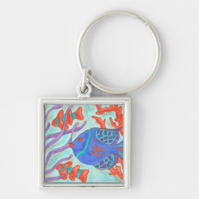 Porte-clés Poisson de couleur pop (Devant)