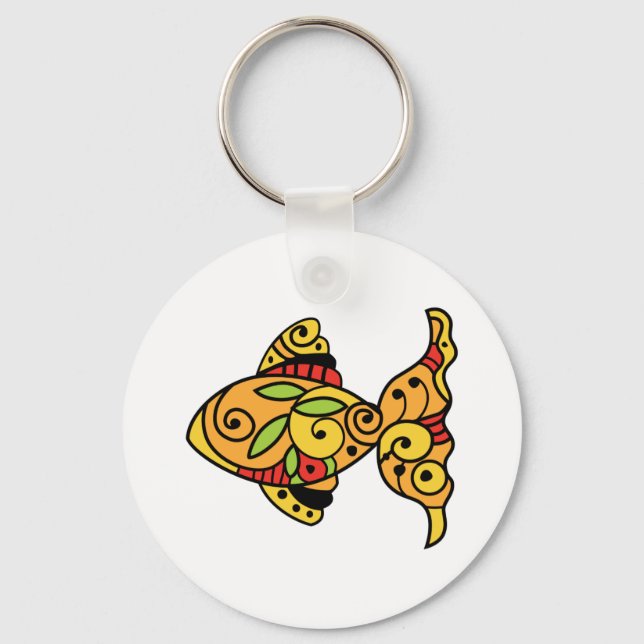 PORTE-CLÉS POISSON D'OR PEINT (Recto)