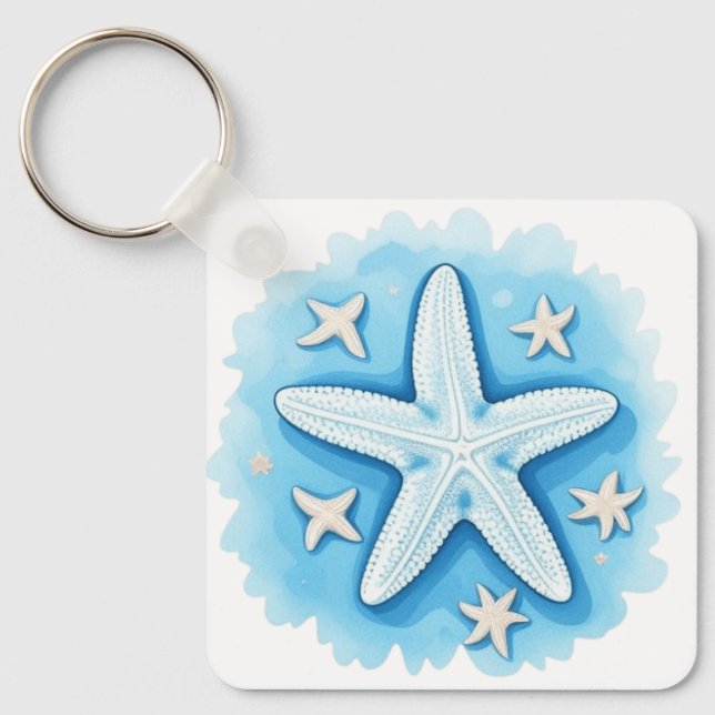 Porte-clés Poisson étoilé en bleu (Recto)