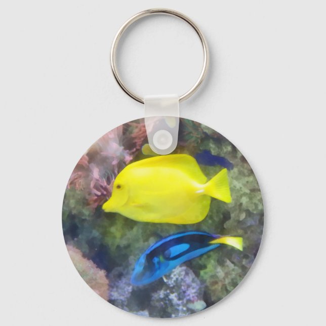 Porte-clés Poisson jaune et bleu Tang (Recto)