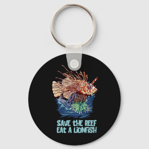 Porte-clés Poisson Lion Sauve Le Récif Mange Lion Drôle Migno