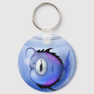 Porte-clés Poisson pêcheur aquarium cuvette mignonne