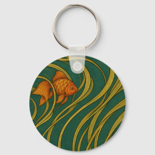 Porte-clés Poisson rouge Art Nouveau