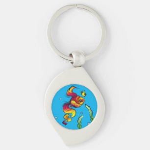 Porte-clés Poisson royal à couronne d'or