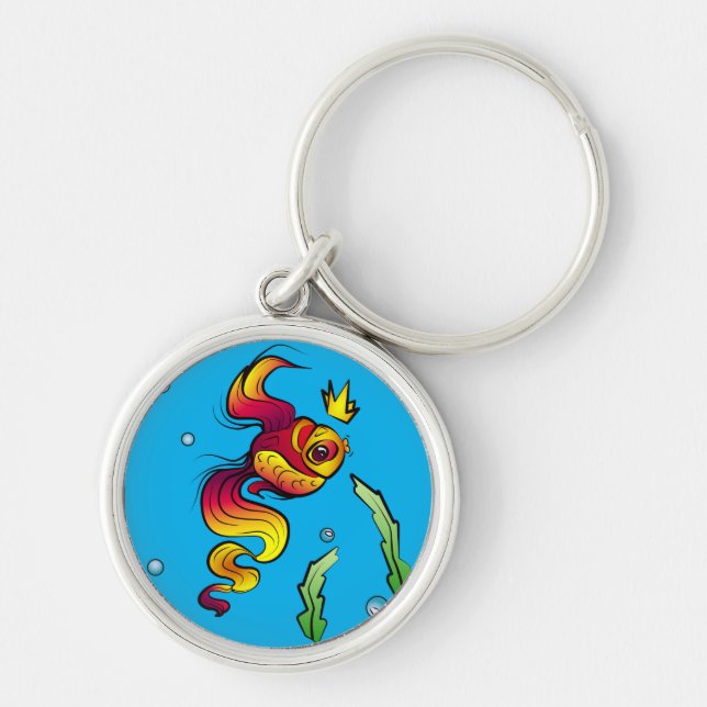 Porte-clés Poisson royal à couronne d'or (Devant)