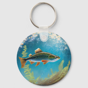 Porte-clés Poisson volant de truite arc-en-ciel