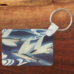 Porte-clés Poissons de vol vintages dans l'océan bleu,