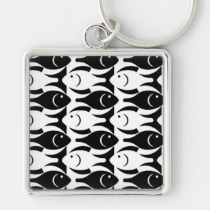 Porte-clés Poissons modernes de la moitié du siècle, noirs