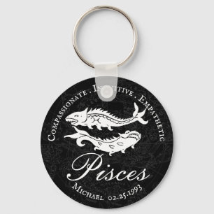 Porte-clés Poissons Zodiac Positif Caractéristique Noir Perso