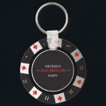 Porte-clés Poker Night Bachelor Party Las Vegas Casino Favori<br><div class="desc">Faites de votre bachelor party encore plus spécial avec ces Porte - clés de Bachelor Party Favor personnalisés. Ces porte - clés sont en métal de haute qualité et présentent un design classique qui peut être personnalisé avec le nom du marié et la date de la fête. Ces porte -...</div>