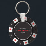 Porte-clés Poker Night Bachelor Party Las Vegas Casino Favori<br><div class="desc">Faites de votre bachelor party encore plus spécial avec ces Porte - clés de Bachelor Party Favor personnalisés. Ces porte - clés sont en métal de haute qualité et présentent un design classique qui peut être personnalisé avec le nom du marié et la date de la fête. Ces porte -...</div>