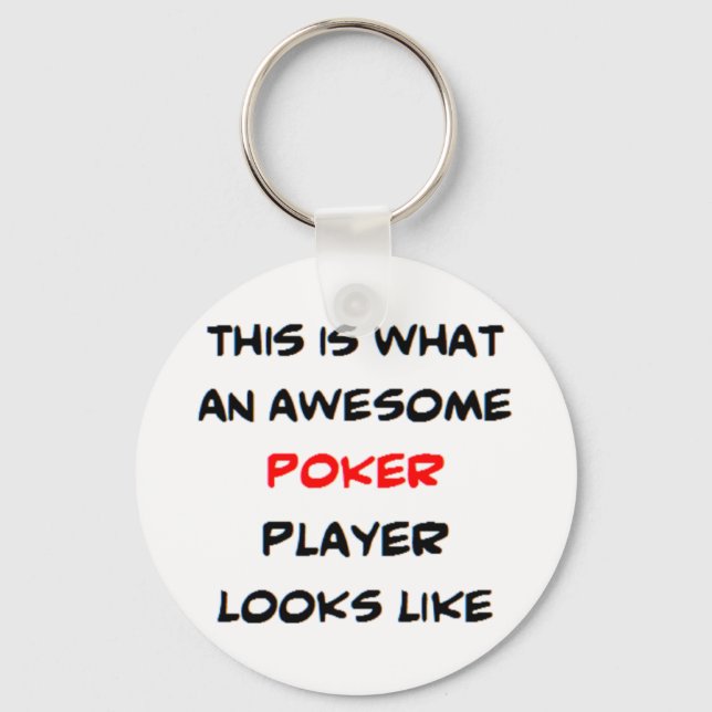 Porte-clés poker player, awesome (Recto)