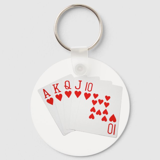 Porte-clés Poker Royal Flush Keychain (Recto)