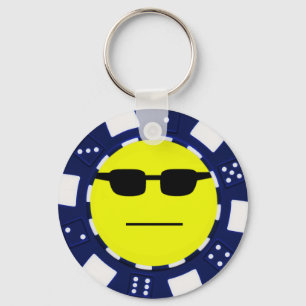 Porte-clés pokerface blue