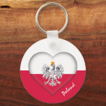 Porte-clés Poland & Heart,  Polish Flag fashion / sports<br><div class="desc">Keychains: Poland & Polish Heart,  Polish Flag fashion - love my country,  travel,  holiday,  national patriots /sports fans</div>