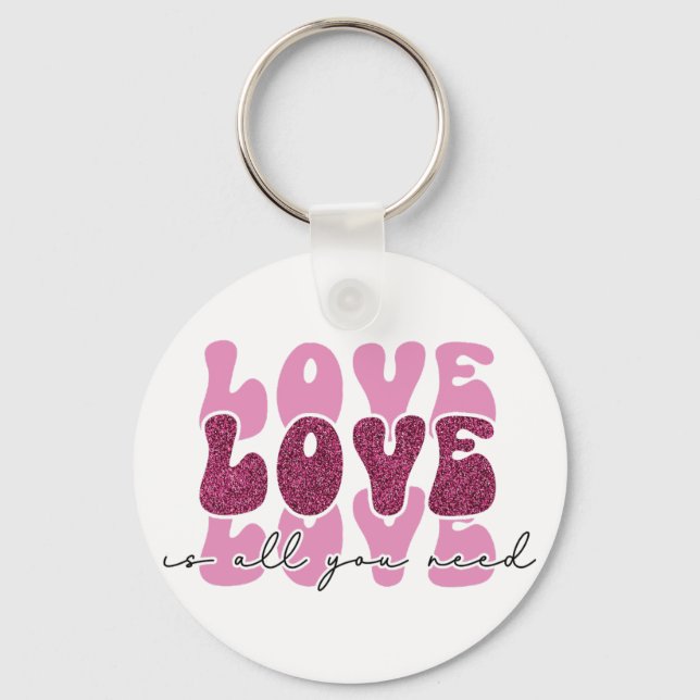 Porte-clés Police "Amour" Bubble Font Empilée (Recto)