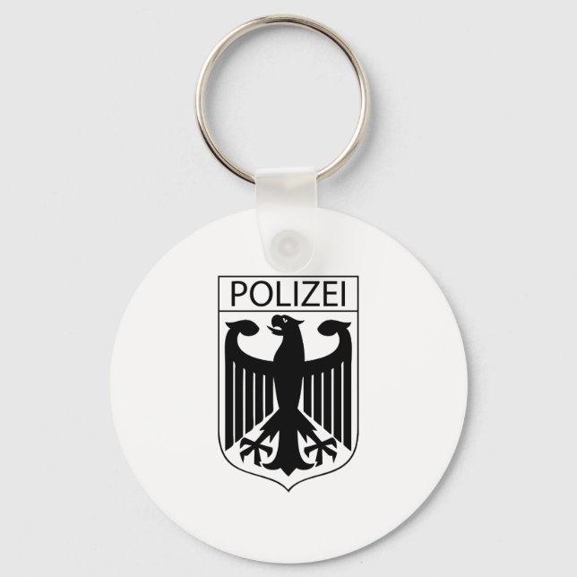 Porte-clés POLIZEI - Cadeaux Symboles de police allemands (Recto)