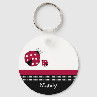 Porte-clés POLKADOT LADYBUGS Favor or Name Tag KEYCHAIN