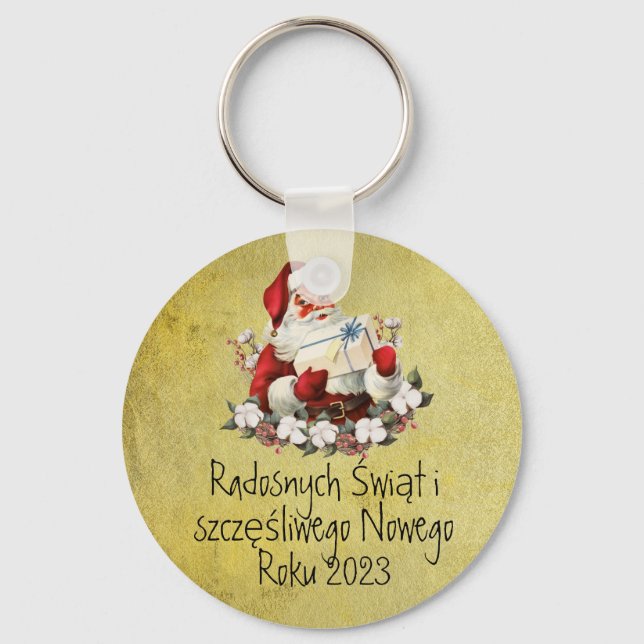 Porte-clés Pologne Cadeau Wesołych Świąt Joyeux Noël polonais (Recto)