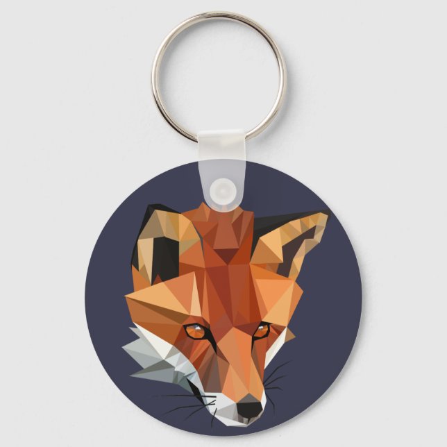 Porte-clés Polygon moderne Fox personnalisé (Recto)