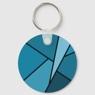 Porte-clés Polygones Turquoises Abstraits