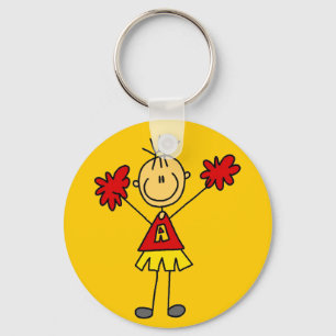 Porte-clés Pom-Pom Fille - Rouge et Or