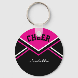 Porte-clés Pom-pom girl en rose chaud